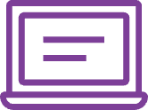 Purple laptop icon.